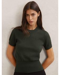 Reiss - Cotton And Wool Crew-Neck Top - Lyst