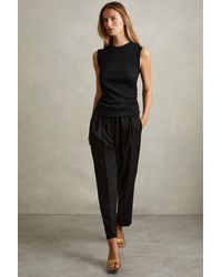 Reiss - Ribbed Ruched Waist Vest - Lyst