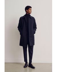 Reiss - Colombo - Navy Single Breasted Long Length Coat, Uk X-small - Lyst