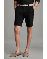Reiss - Wicket - Black Modern Fit Cotton Blend Chino Shorts, 30 - Lyst