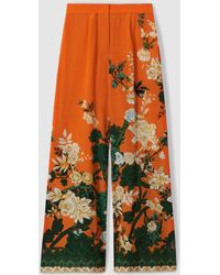 Raishma - Silk Printed Wide-leg Trousers - Lyst