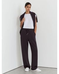 Reiss - Petite Premium Interlock Wide-Leg Joggers - Lyst