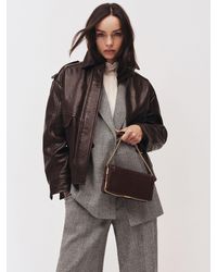 Reiss - Peyton Oversized Leather Jacket - Lyst