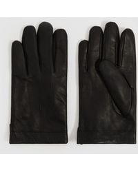 Reiss - Monty - Black Nappa Leather Gloves, Small - Lyst