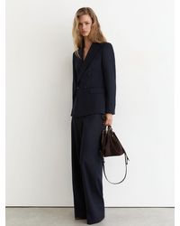 Reiss - Petite Wool-Blend Double-Breasted Suit Blazer - Lyst