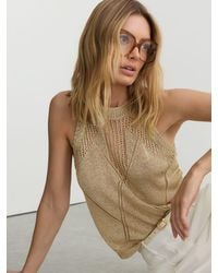 Reiss - Textured-Knit Metallic Vest - Lyst