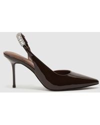 Reiss - Patent Leather Crystal-Slingback Court Shoes - Lyst
