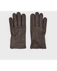 Reiss - Iowa - Chocolate Leather Gloves, M - Lyst
