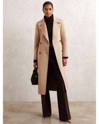 Reiss - Petite Double-Breasted Blindseam Coat Wool-Blend - Lyst