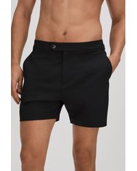 Reiss - Sun - Black Side Adjuster Swim Shorts - Lyst