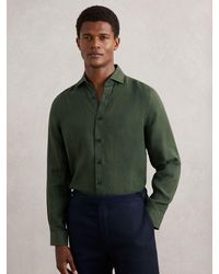 Reiss - Linen Cutaway-Collar Shirt - Lyst