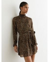 Reiss - Floral Metallic Flippy Mini Dress - Lyst