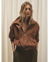 Reiss - Kiara Funnel-Neck Bomber Jacket - Lyst