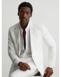 Reiss - Tailored Fit Linen-Twill Single-Breasted Blazer Tailored-Fit - Lyst