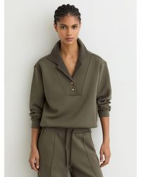 Reiss - Premium Interlock Collar Sweatshirt - Lyst