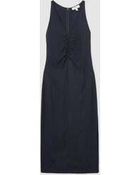 reiss tasha bodycon midi dress Reiss Tasha Ruched Bodycon Midi Dress In Navy - 59% Off