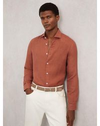 Reiss - Linen Cutaway-Collar Shirt - Lyst
