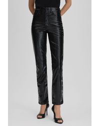 GOOD AMERICAN - Good Black Good Slim Fit Faux Leather Jeans - Lyst