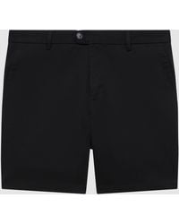 Reiss - Wicket - Black Regular Length Cotton Blend Chino Shorts, 30 - Lyst