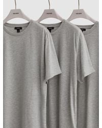Reiss - 3 - Grey Melange Bless 3 Pack Cotton Crew-neck Tailored-fit T-shirts 3-pack, Xl - Lyst
