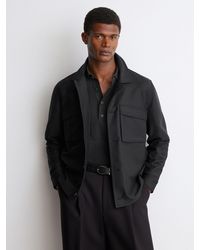 Reiss - Cotton-Blend Twill Twin-Pocket Overshirt - Lyst