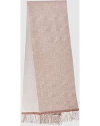 Reiss - Eve - Biscuit Wool Blend Double-sided Embroidered Scarf, One - Lyst
