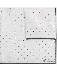 Reiss - Liam - White Polka Dot Silk Pocket Square, One - Lyst