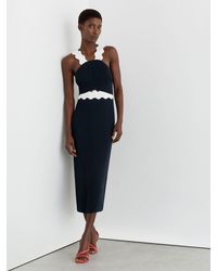 Reiss Etta Linen Corset Midi Dress in Natural | Lyst