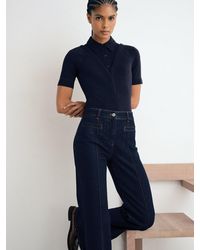 Reiss - Pintuck-Detail Flared Jeans - Lyst