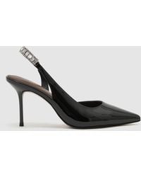 Reiss - Patent Leather Crystal-Slingback Court Shoes - Lyst