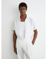 Reiss - Linen-Blend Side-Adjuster Tapered Trousers - Lyst
