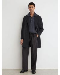 Reiss - Wool-Blend Flannel Relaxed-Fit Pleated Trousers - Lyst