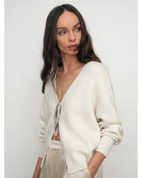 Reiss - Wool-Blend Crystal-Bow Cardigan With Cashmere - Lyst