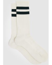 Reiss - Forest & Ecru Cotton-Blend Double-Stripe Socks, M & L - Lyst