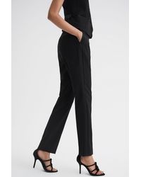 Reiss - Alia - Black Slim Fit Satin Stripe Suit Trousers - Lyst