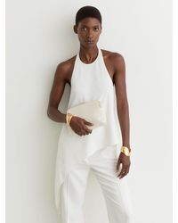 Reiss - Asymmetric Draped Halterneck Top - Lyst