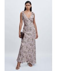 PAIGE - Satin Floral Maxi With Silk - Lyst