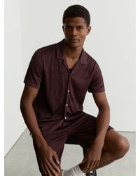 Reiss - Textured-Wave Cuban-Collar Shirt - Lyst