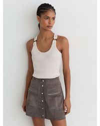 Reiss - Suede Zip-Pocket Mini Skirt - Lyst
