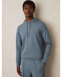 Reiss - Airforce Interlock-Jersey Drawstring Hoodie - Lyst