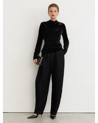 PAIGE - Velvet Cowl-Neck Long-Sleeve Top - Lyst