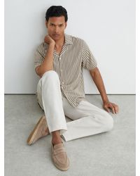 Reiss - Suede Penny Loafer Espadrilles - Lyst