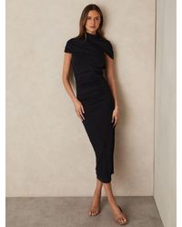 reiss azure ruched midi dress Buy Reiss Black Azure Stretch Lyocell Ruched Midi Dress from Next USA