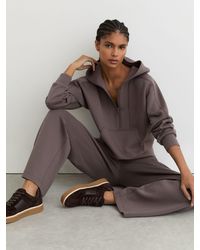 Reiss - Premium Interlock Half-Zip Hoodie - Lyst
