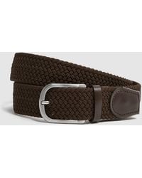 Reiss - Elmont - Mid Brown Elmont Woven Belt - Lyst
