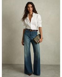 Reiss - Patch-Pocket Flared Jeans - Lyst