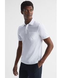 Reiss - Austin - White Short Sleeve Polo T-shirt, M - Lyst