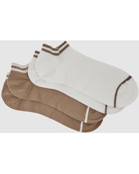 Reiss - Calla - Taupe/white 2 Pack Cotton-blend Trainer Socks, Us 5-7 - Lyst
