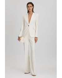 Reiss - Millie - Cream Tailored Single Breasted Suit Blazer - Lyst
