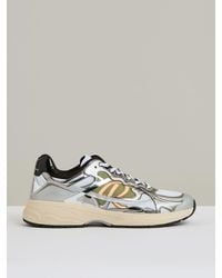 Reiss - Gunmetal & Overlay Logo Running Trainers - Lyst